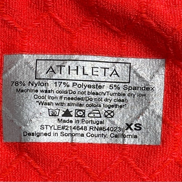 Athleta Seamless Sequence Textured Sleeveless Muscle Tank Orange Women's Size XS - Picture 3 of 7